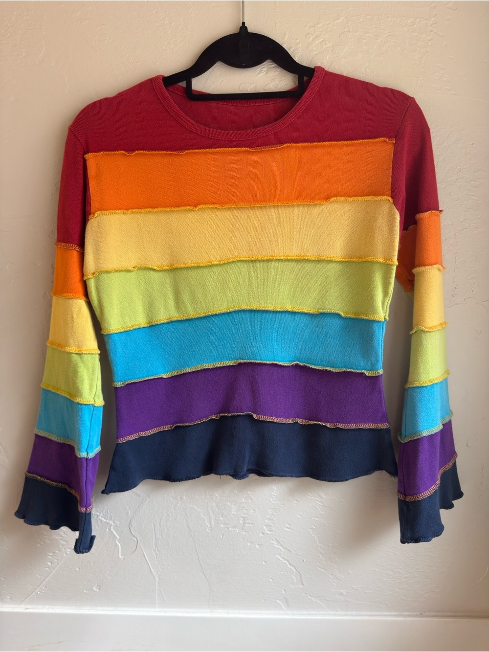 Vintage - 90’s - Rainbow Striped Long Sleeve Top